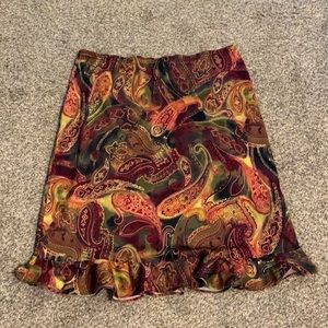 Paisley Skirt with ruffle hem
